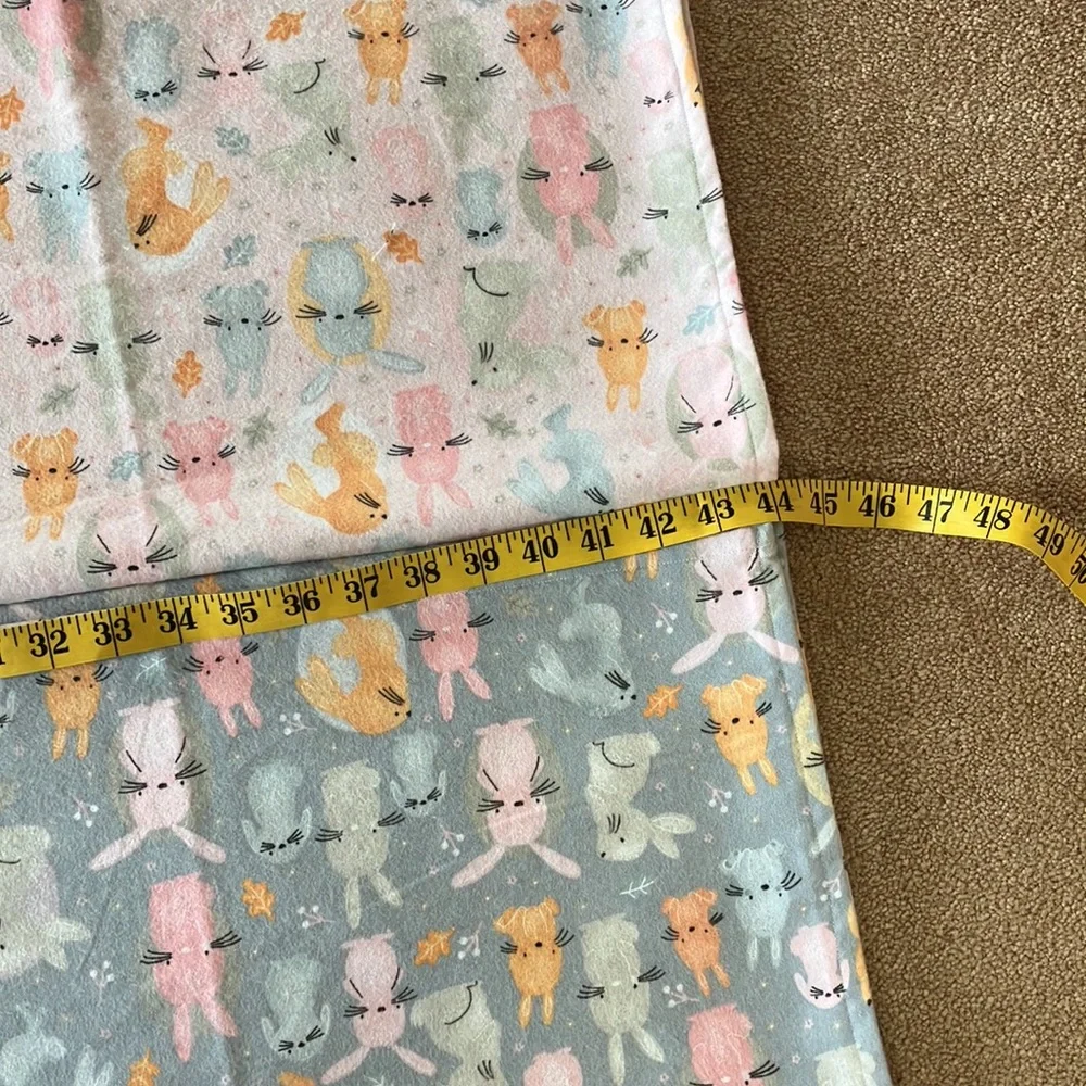 BUNNIES SWADDLE OR RECEIVING BLANKETS. BRAND NEW. EXTRA BIG. QUALITY FLANNEL